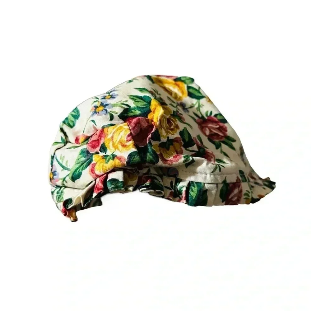 Longaberger vintage button floral  hat